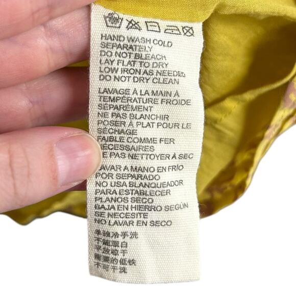 Cleobella Yellow Luna Organic Cotton Camellia Print Mini Dress Womens Large - Picture 4 of 6